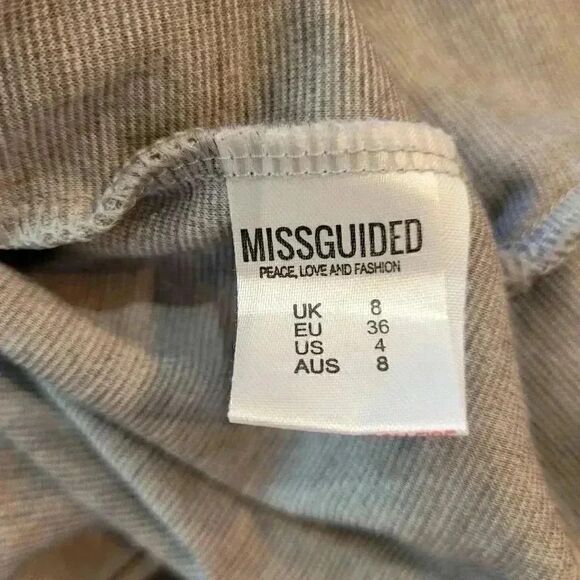Missguided Women's Heather Gray Cotton/Poly/Spandex Stretchy Knit Scalloped Hem - Picture 8 of 8